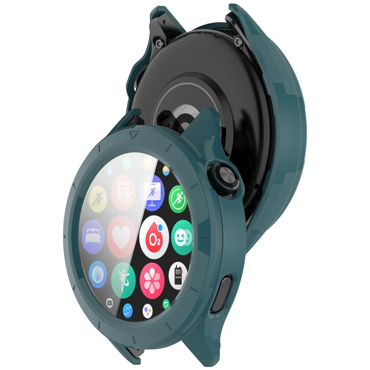 Schutzhülle mit Glas für Xiaomi Watch S4, Bizon Case+Glass Watch, Grün