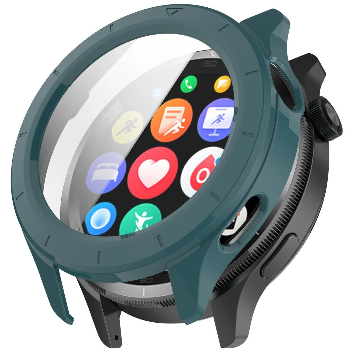 Schutzhülle mit Glas für Xiaomi Watch S4, Bizon Case+Glass Watch, Grün