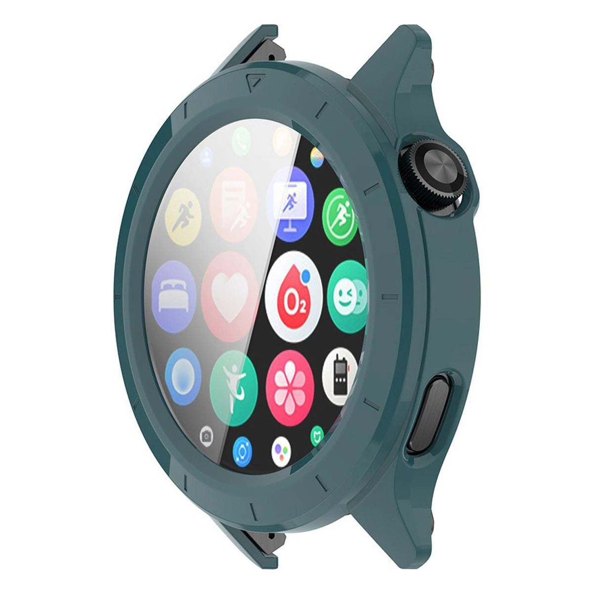 Schutzhülle mit Glas für Xiaomi Watch S4, Bizon Case+Glass Watch, Grün