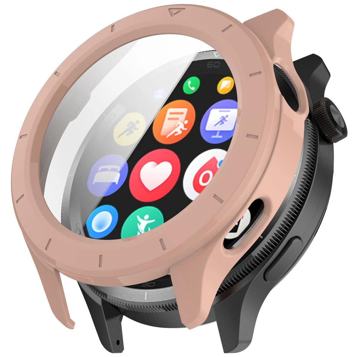 Schutzhülle mit Glas für Xiaomi Watch S4, Bizon Case+Glass Watch, Rosa