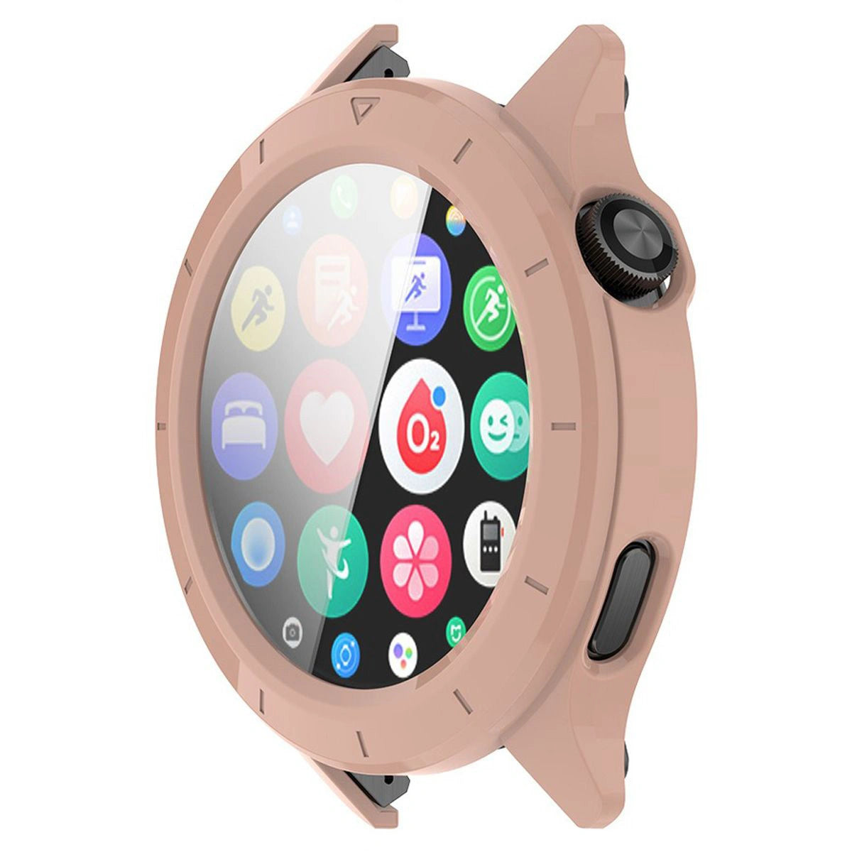 Schutzhülle mit Glas für Xiaomi Watch S4, Bizon Case+Glass Watch, Rosa