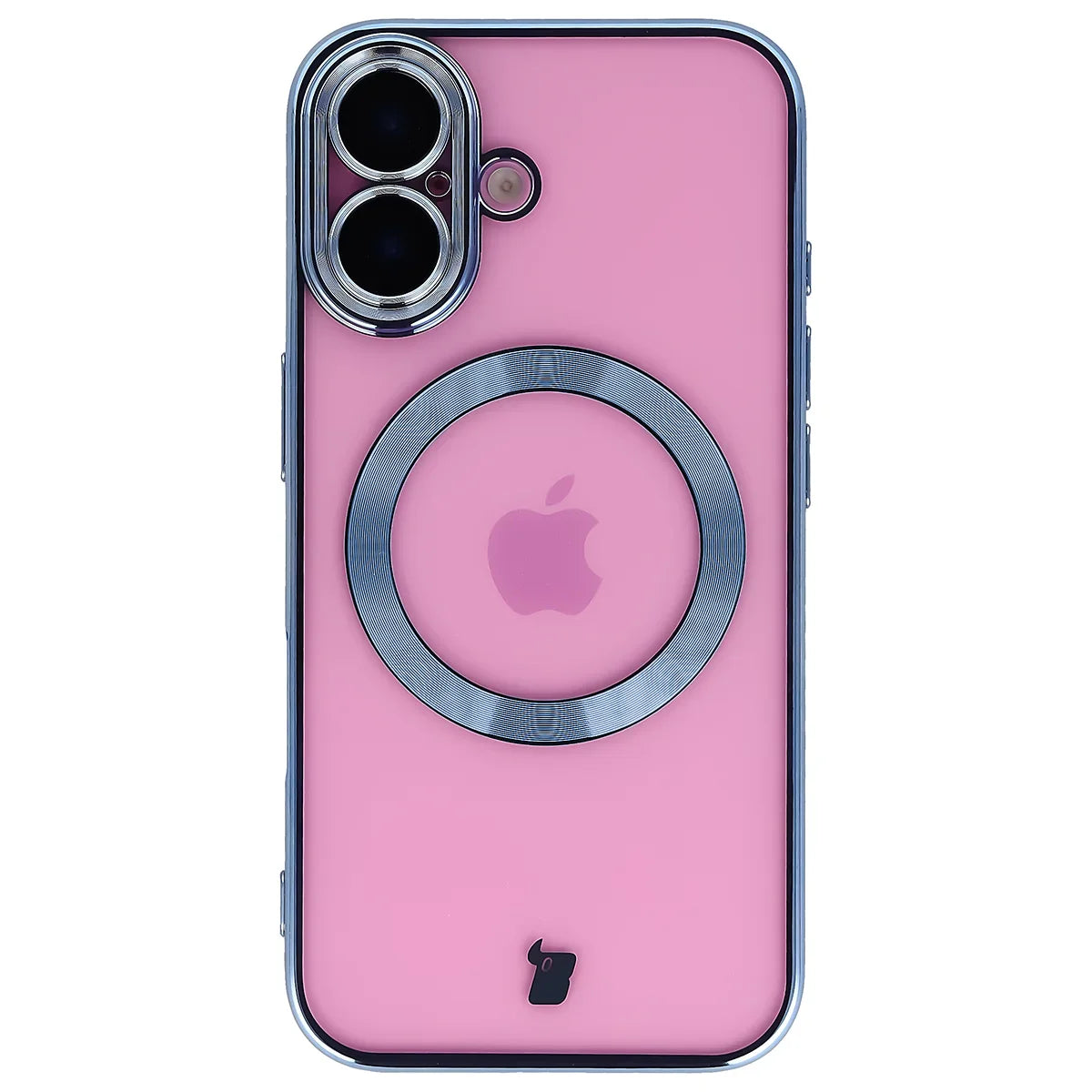 Handyhülle mit Kameraschutz und Magnetring für iPhone 16, Bizon Case GuardO, Transparent-Blau