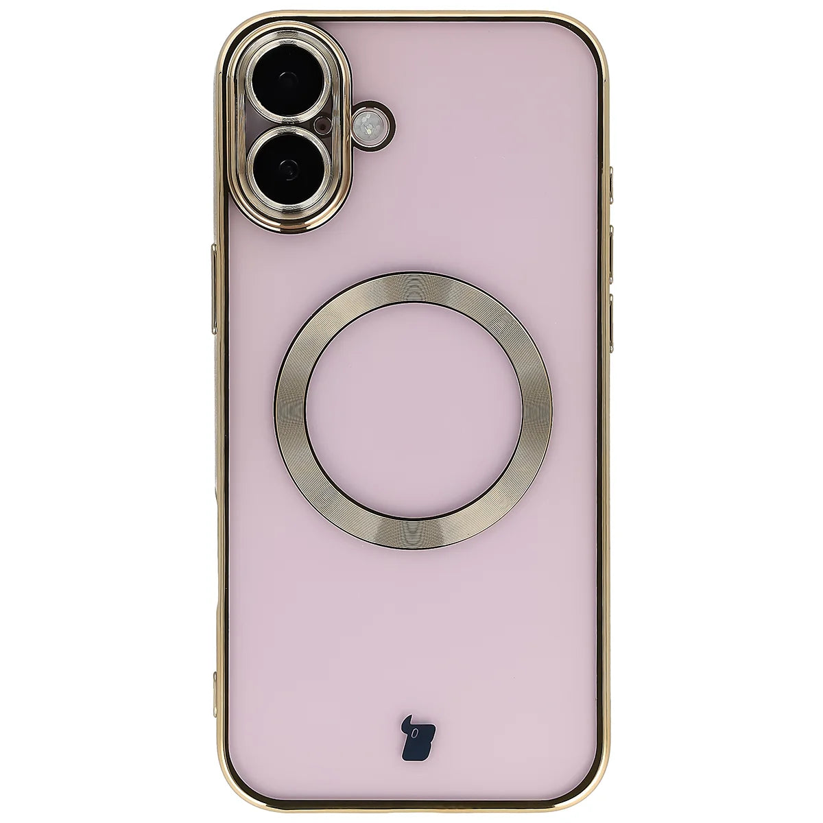 Handyhülle mit Kameraschutz und Magnetring für iPhone 16 Plus, Bizon Case GuardO, Transparent-Golden