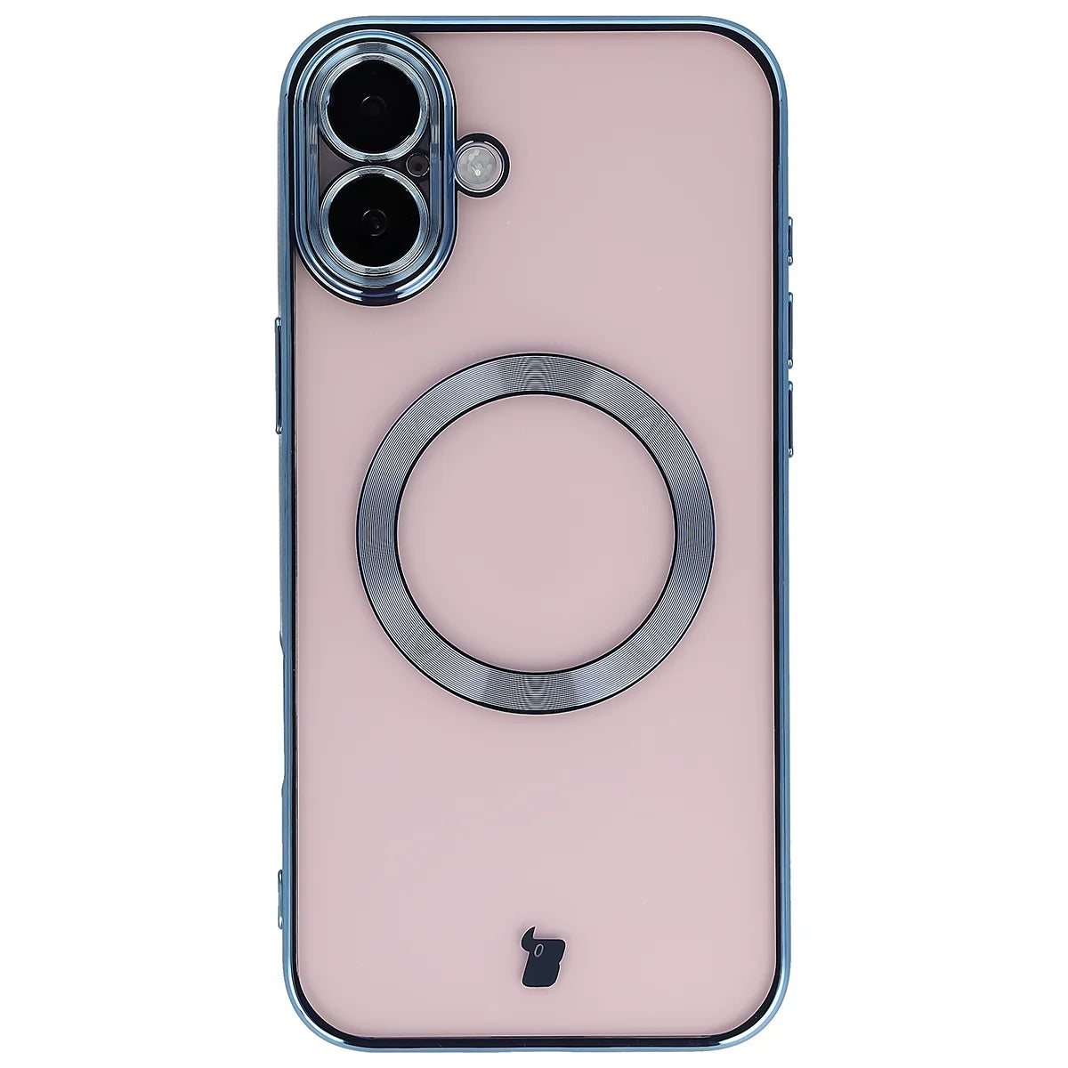 Handyhülle mit Kameraschutz und Magnetring für iPhone 16 Plus, Bizon Case GuardO, Transparent-Blau