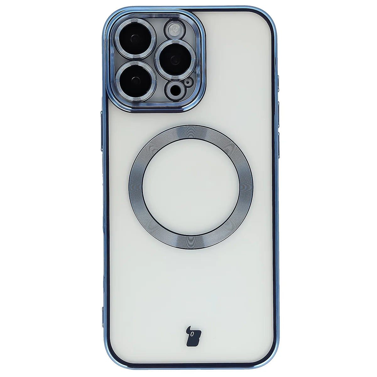Handyhülle mit Kameraschutz und Magnetring für iPhone 16 Pro Max, Bizon Case GuardO, Transparent-Blau
