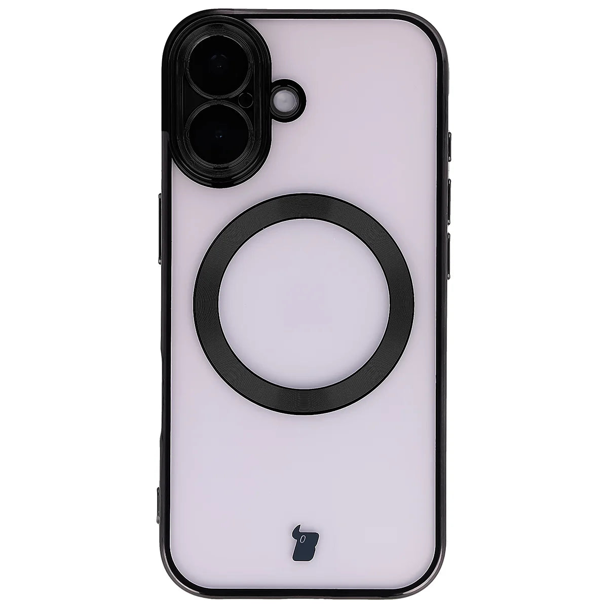 Handyhülle mit Kameraschutz und Magnetring für iPhone 17, Bizon Case GuardO, Transparent-Schwarz