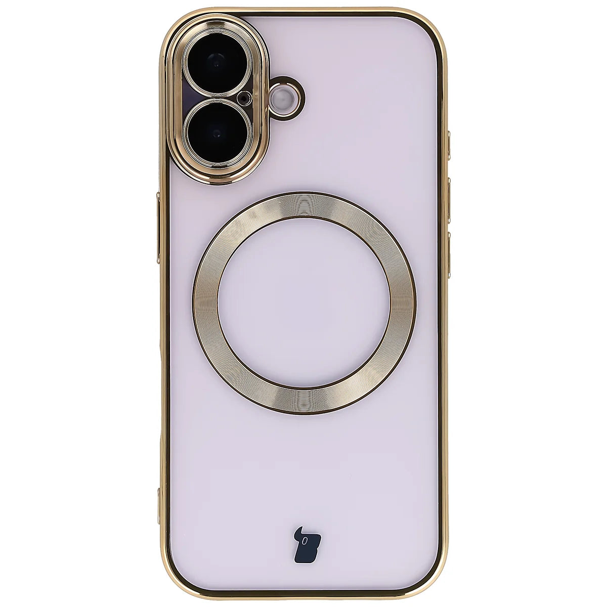 Handyhülle mit Kameraschutz und Magnetring für iPhone 17, Bizon Case GuardO, Transparent-Golden
