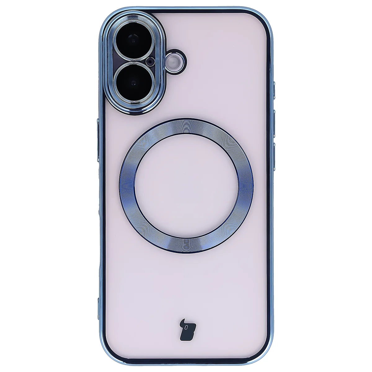 Handyhülle mit Kameraschutz und Magnetring für iPhone 17, Bizon Case GuardO, Transparent-Blau