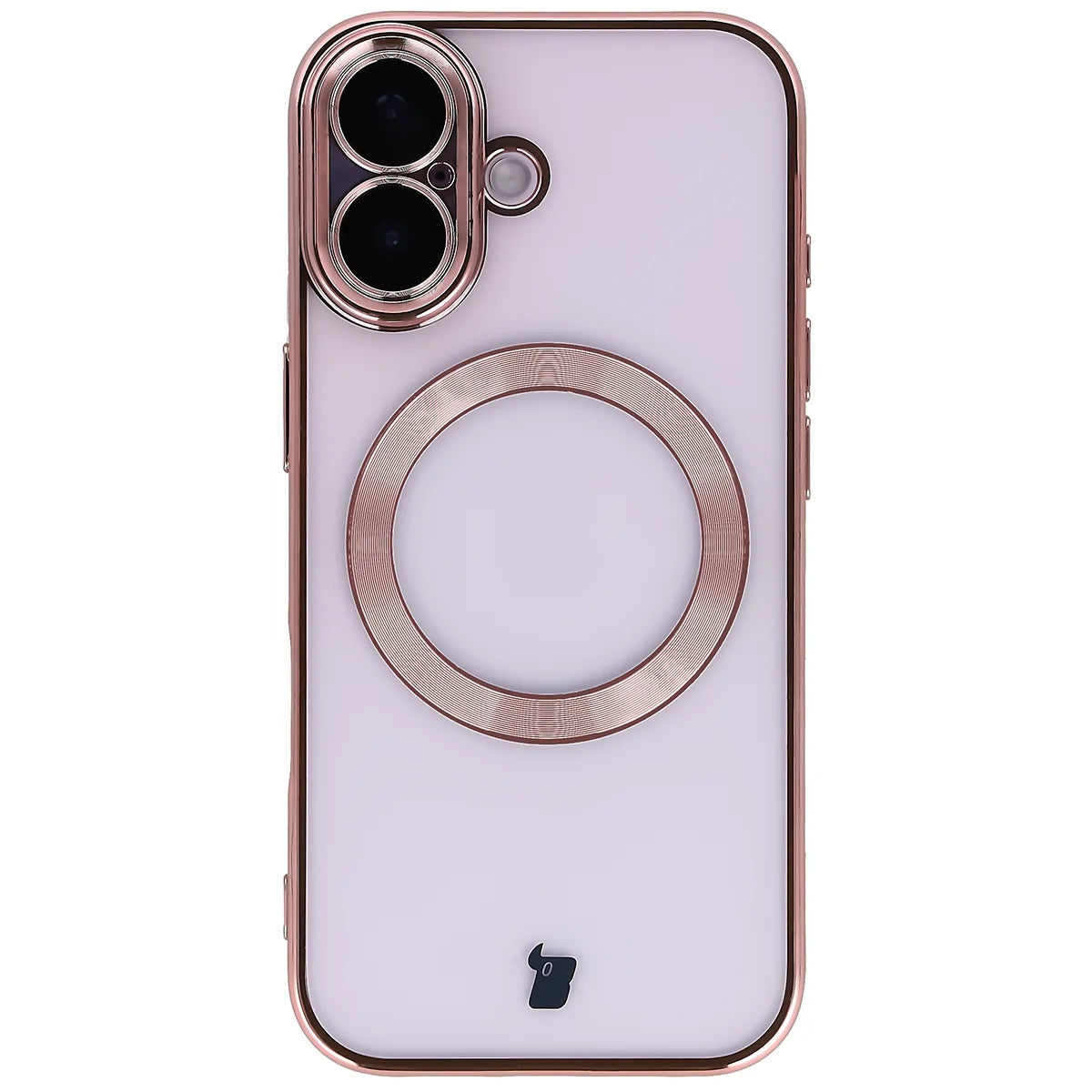 Handyhülle mit Kameraschutz und Magnetring für iPhone 17, Bizon Case GuardO, Transparent-Rosa