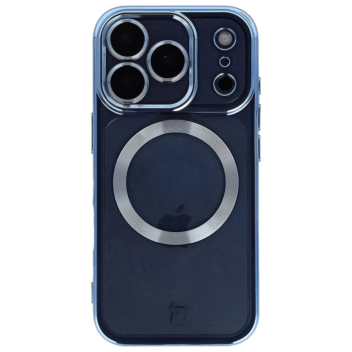 Handyhülle mit Kameraschutz und Magnetring für iPhone 17 Pro, Bizon Case GuardO, Transparent-Blau