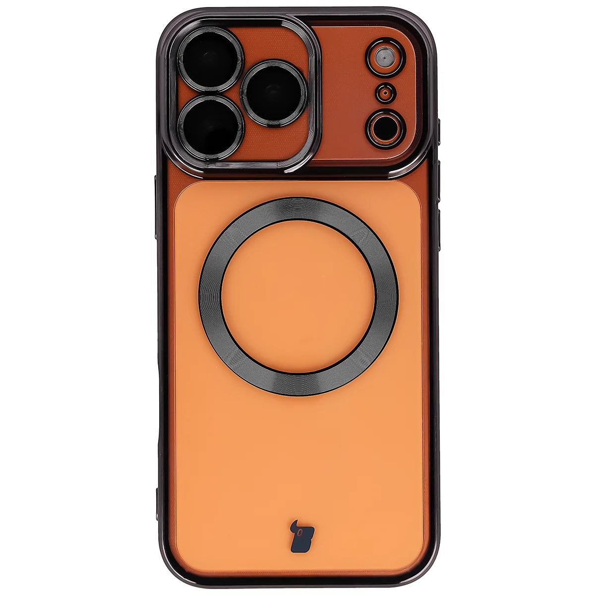 Handyhülle mit Kameraschutz und Magnetring für iPhone 17 Pro Max, Bizon Case GuardO, Transparent-Schwarz