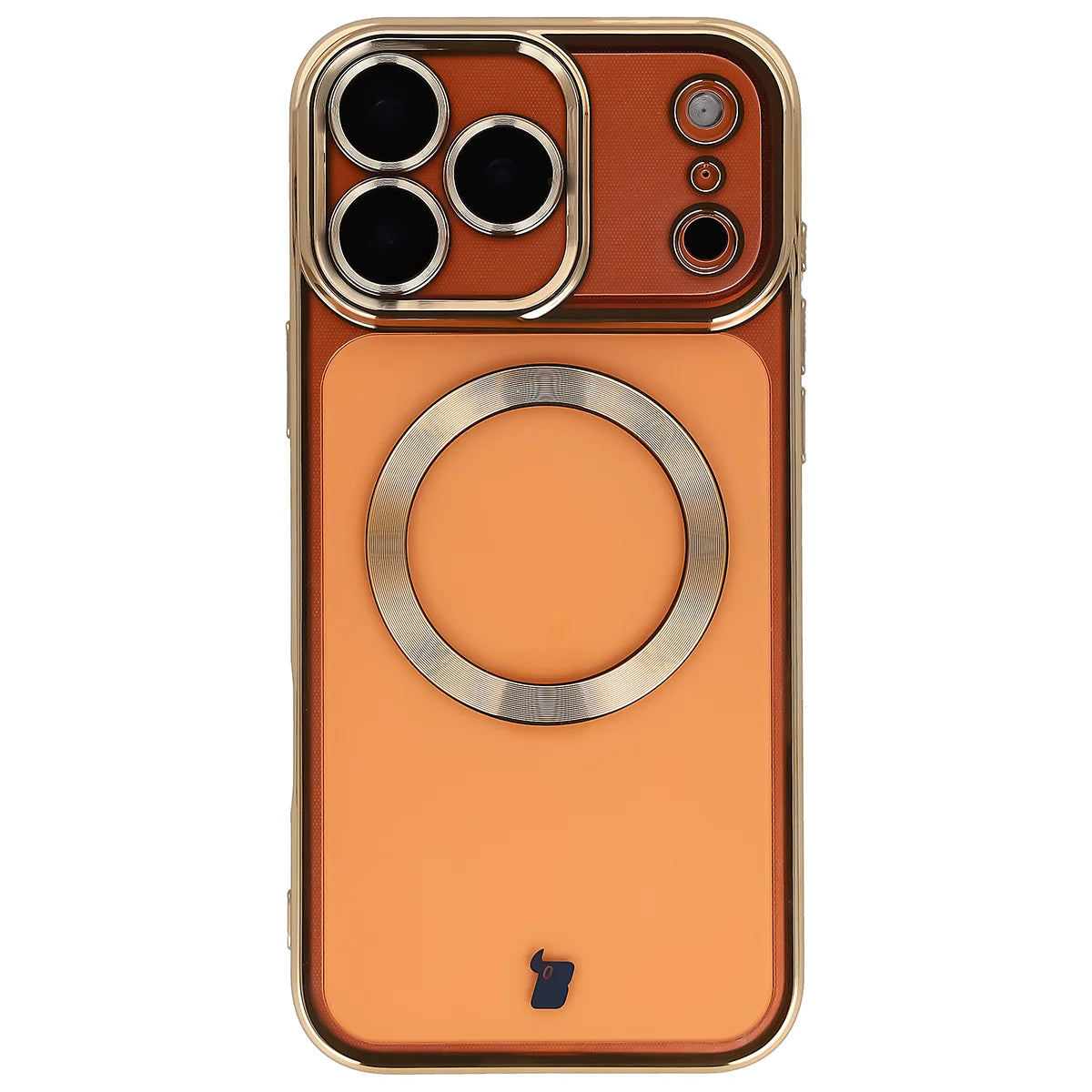 Handyhülle mit Kameraschutz und Magnetring für iPhone 17 Pro Max, Bizon Case GuardO, Transparent-Golden