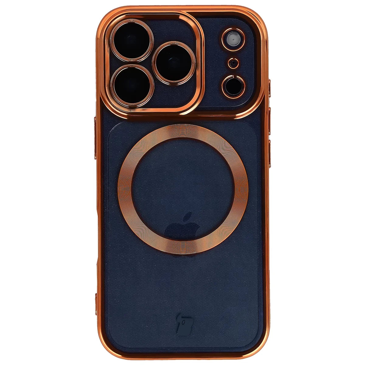 Handyhülle mit Kameraschutz und Magnetring für iPhone 17 Pro, Bizon Case GuardO, Transparent-Orange