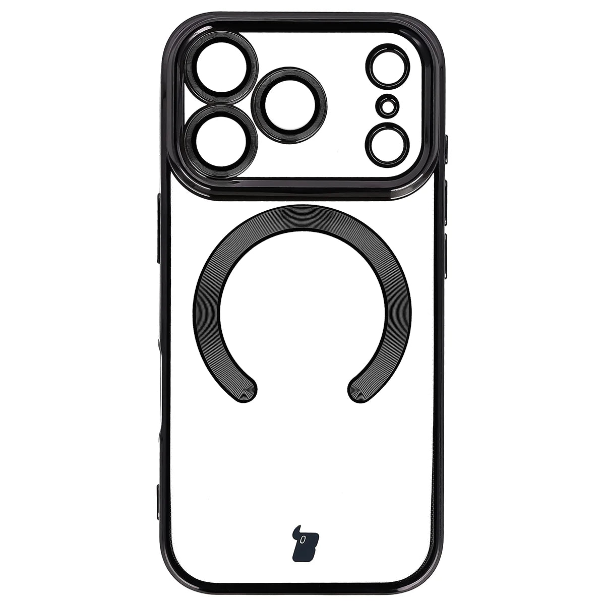 Handyhülle mit Kameraschutz und Magnetring für iPhone 18 Pro Max / 17 Pro Max, Bizon Case GuardO, Transparent-Schwarz (2/5)