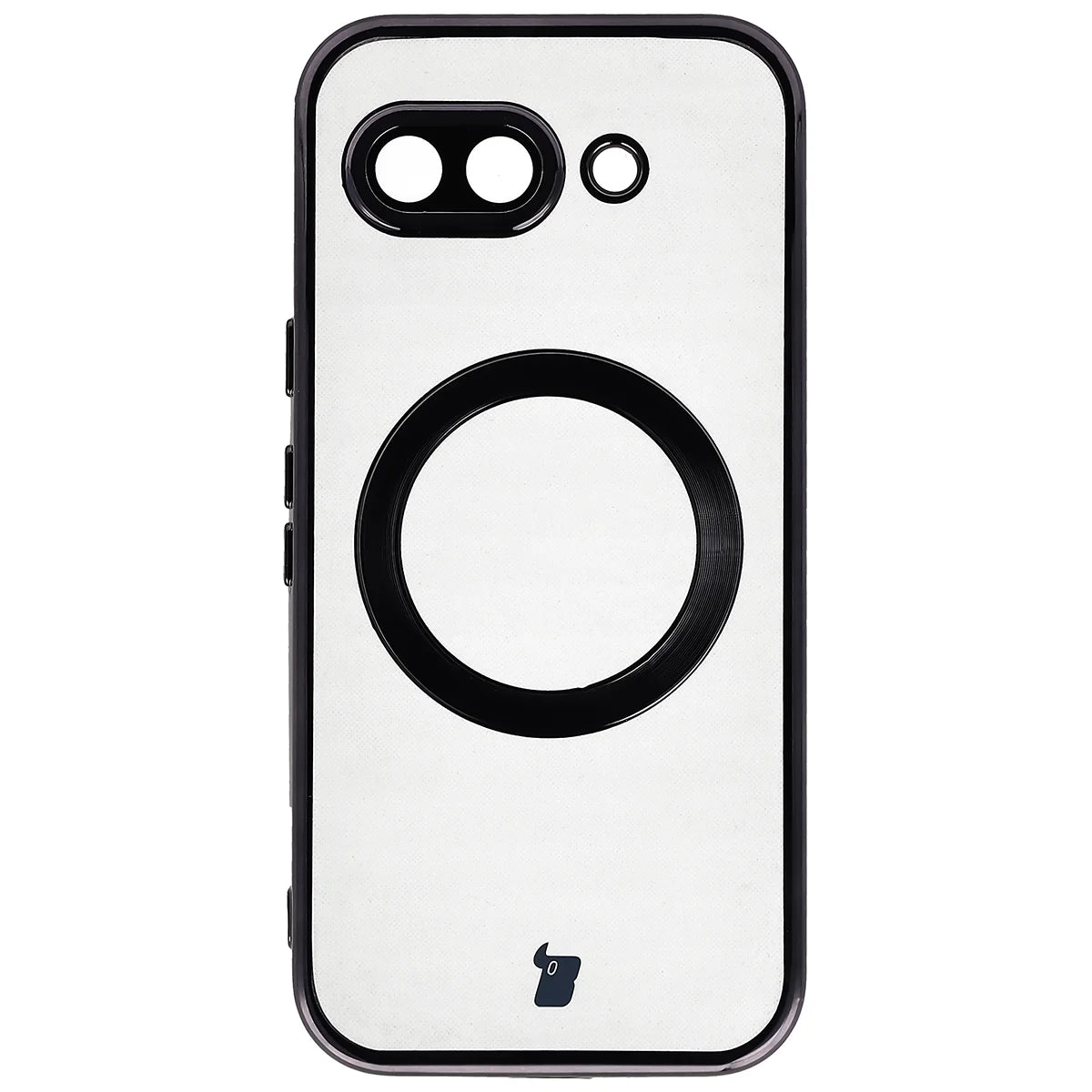 Handyhülle mit Kameraschutz und Magnetring für Google Pixel 10a, Bizon Case GuardO, Transparent-Schwarz