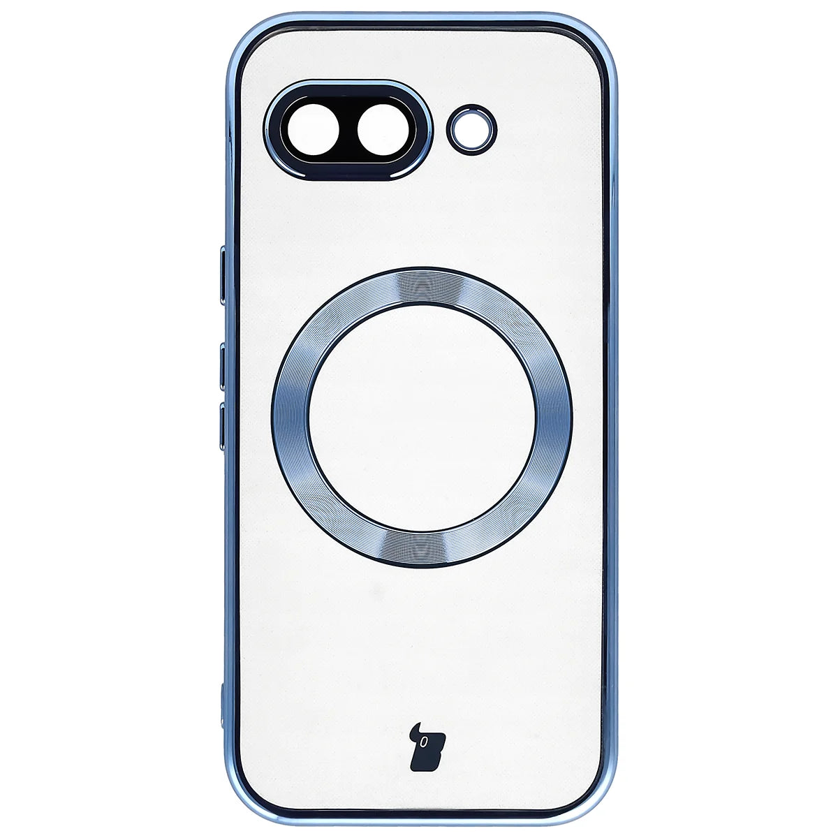 Handyhülle mit Kameraschutz und Magnetring für Google Pixel 10a, Bizon Case GuardO, Transparent-Blau
