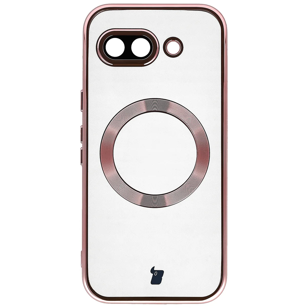 Handyhülle mit Kameraschutz und Magnetring für Google Pixel 10a, Bizon Case GuardO, Transparent-Rosa