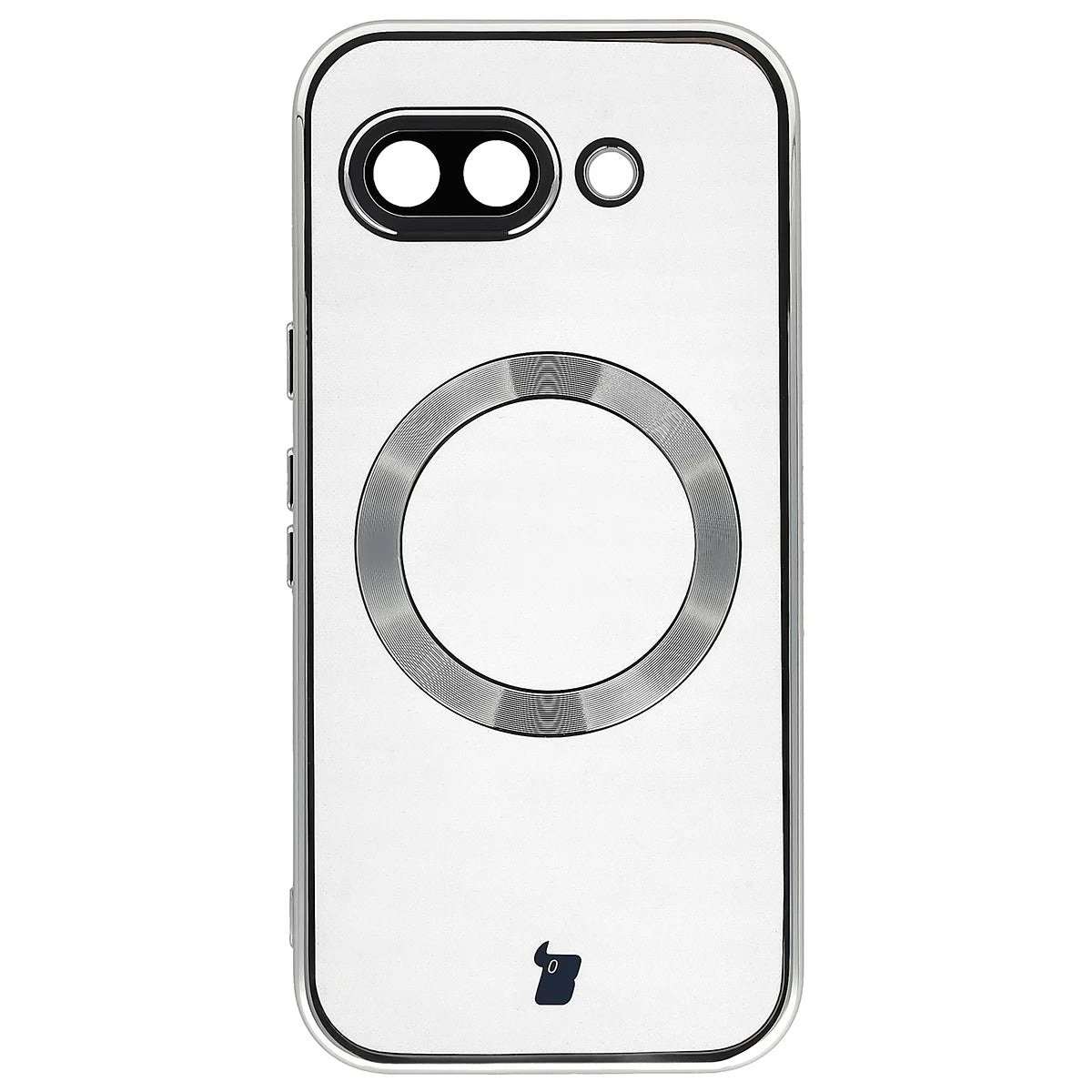 Handyhülle mit Kameraschutz und Magnetring für Google Pixel 10a, Bizon Case GuardO, Transparent-Silbern