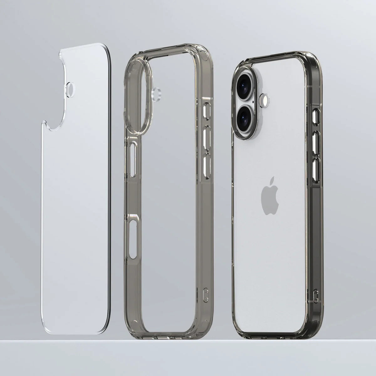 Handyhülle für iPhone 17, Bizon Case Halo, Getönt-Schwarz