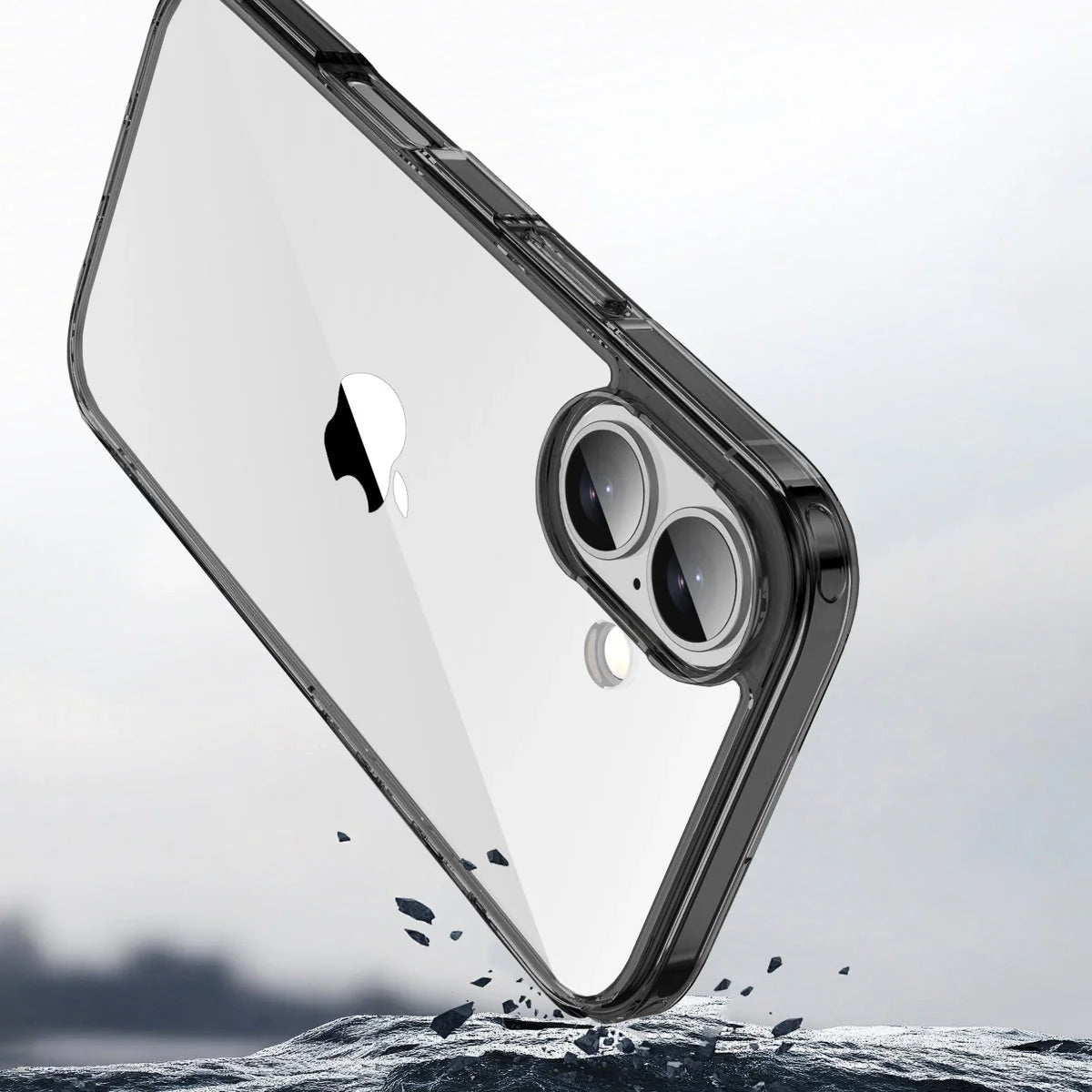 Handyhülle für iPhone 17, Bizon Case Halo, Getönt-Schwarz