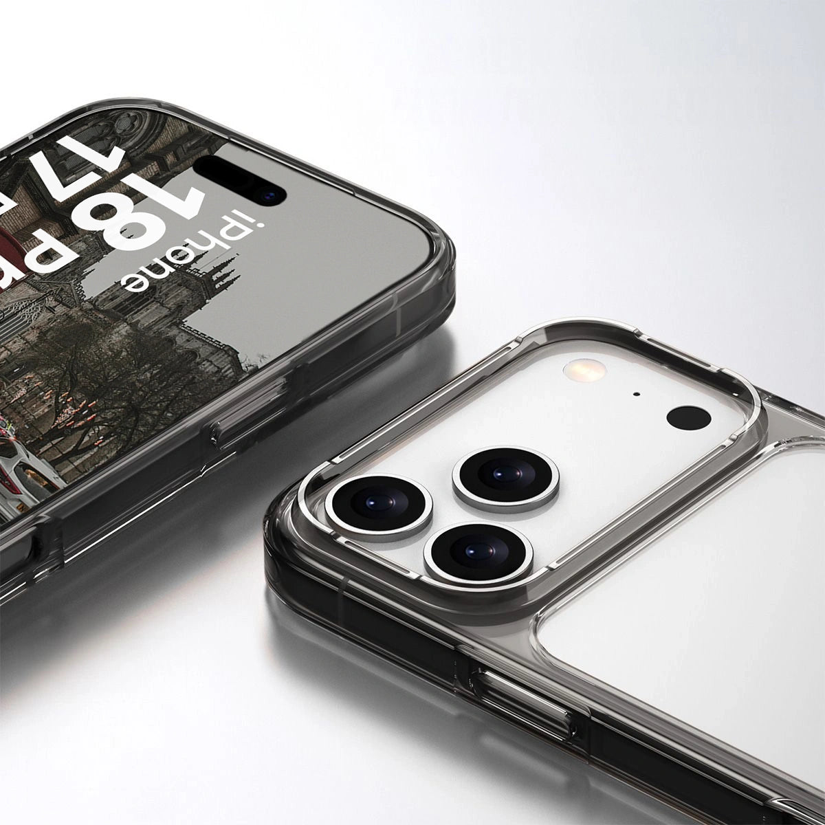 Handyhülle für iPhone 18 Pro / 17 Pro, Bizon Case Halo, Getönt-Schwarz