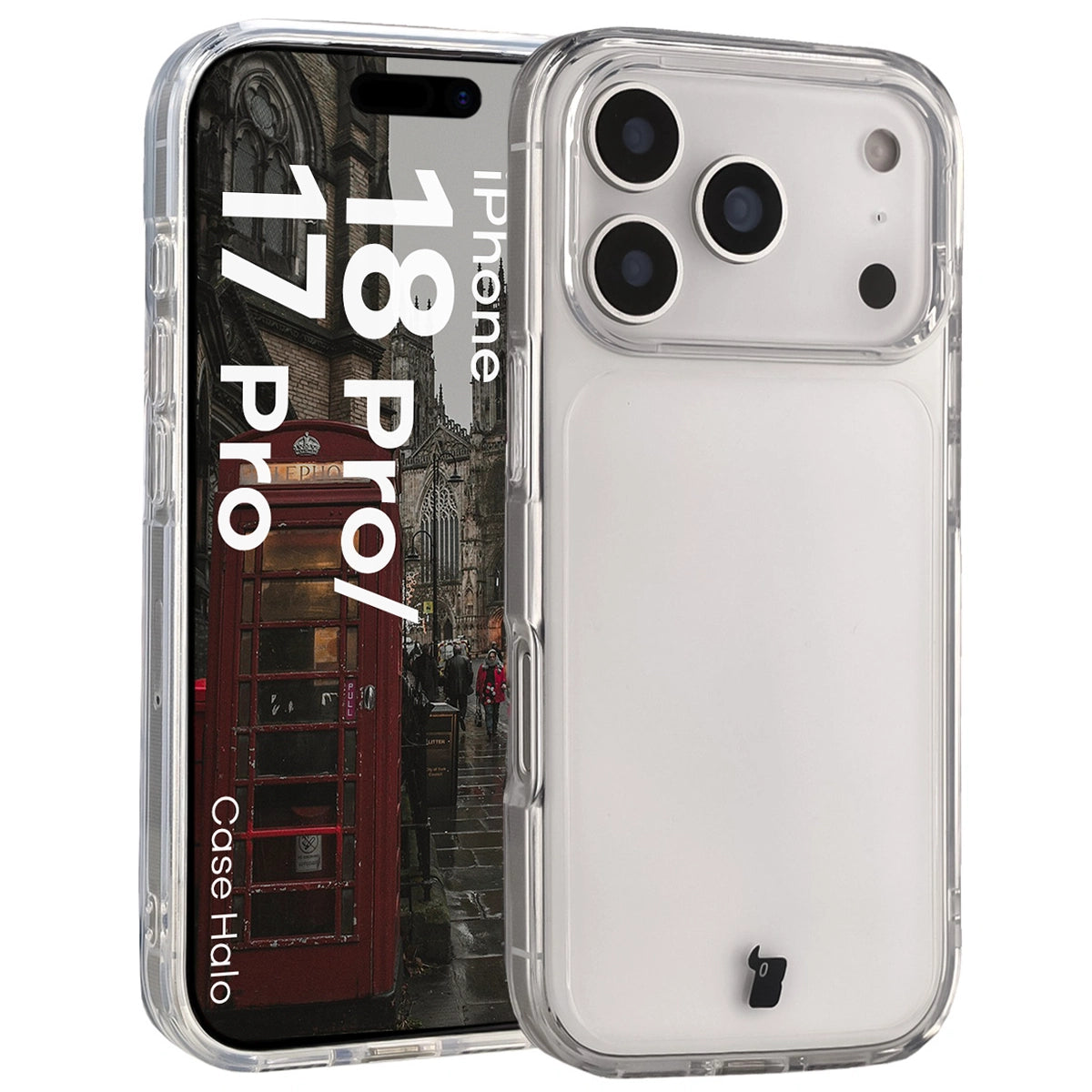 Handyhülle für iPhone 18 Pro / 17 Pro, Bizon Case Halo, Transparent