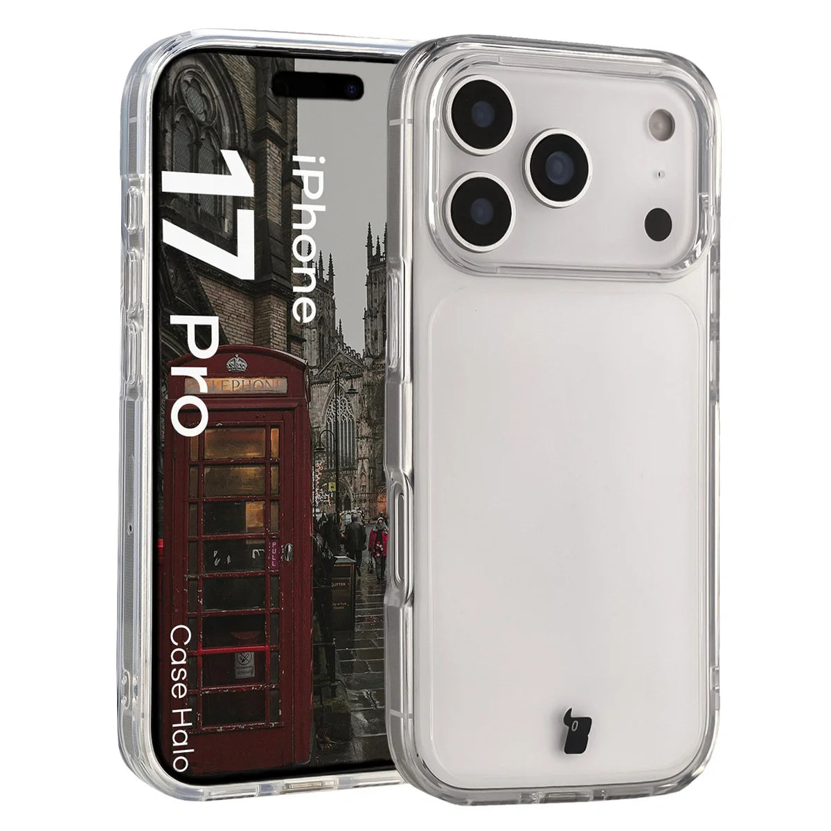 Handyhülle für iPhone 17 Pro, Bizon Case Halo, Transparent