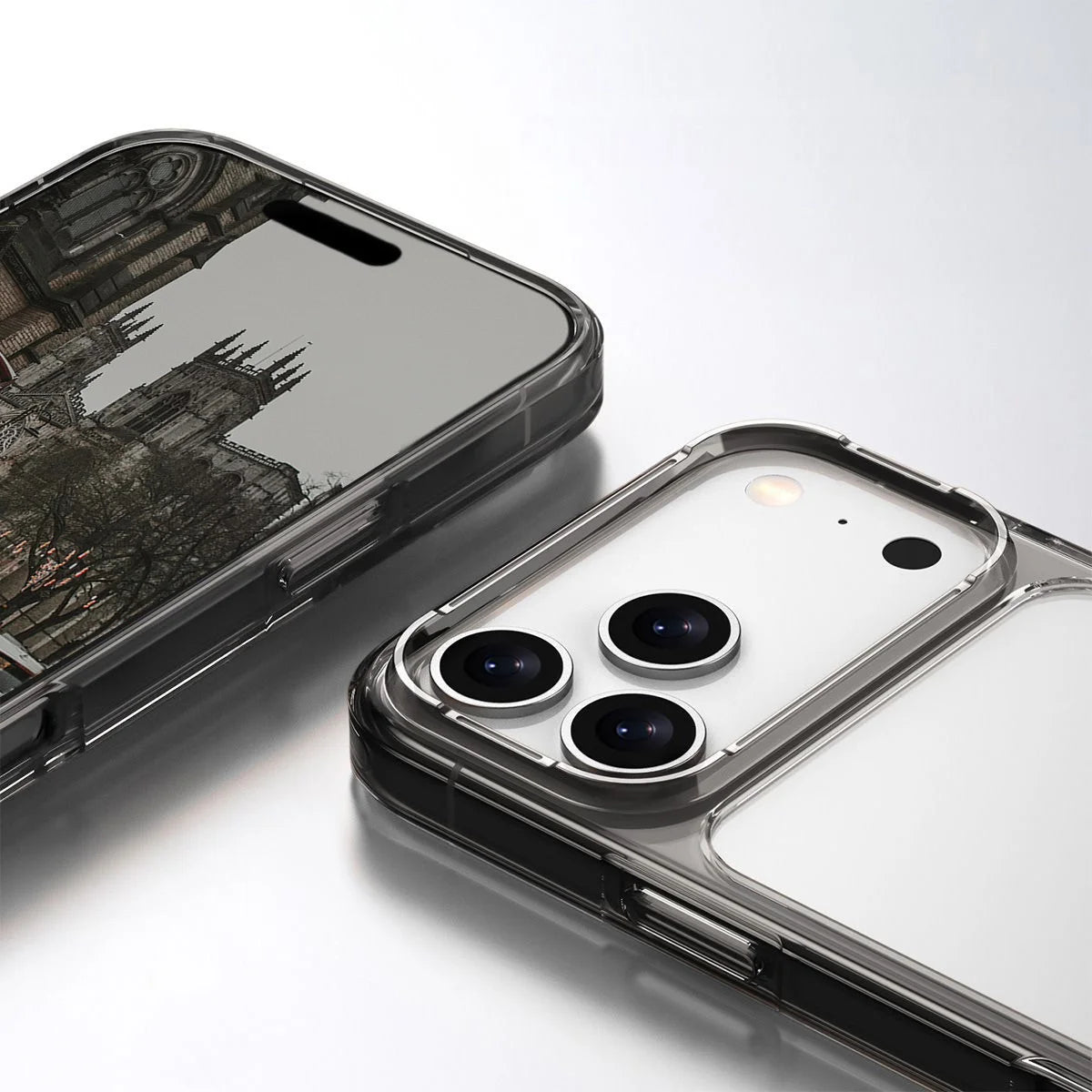 Handyhülle für iPhone 18 Pro Max / 17 Pro Max, Bizon Case Halo, Getönt-Schwarz