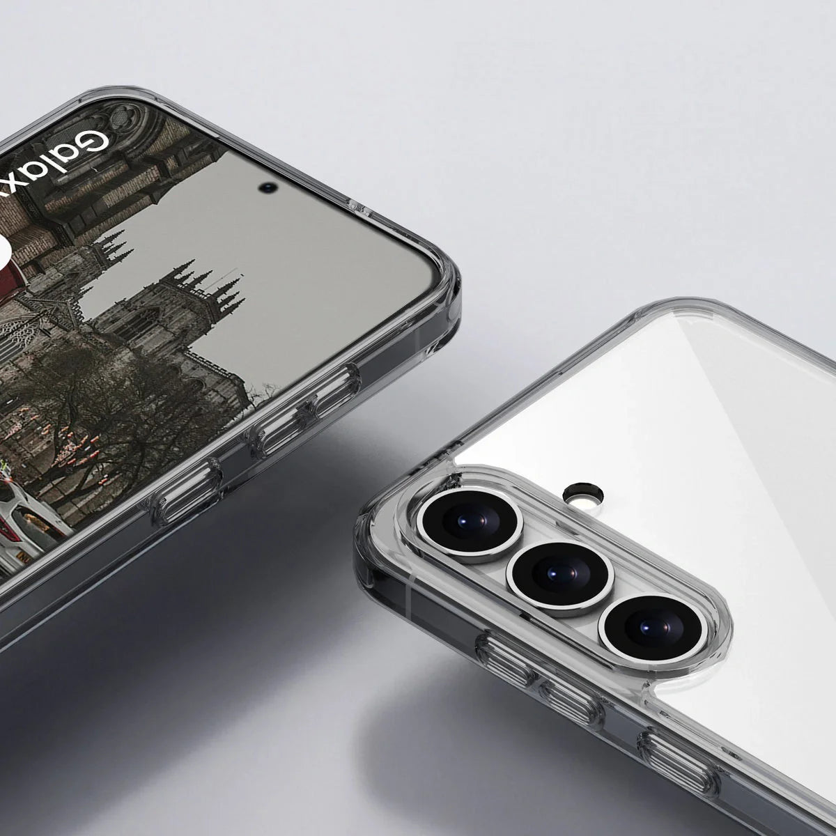 Handyhülle für Galaxy S25, Bizon Case Halo, Getönt-Schwarz