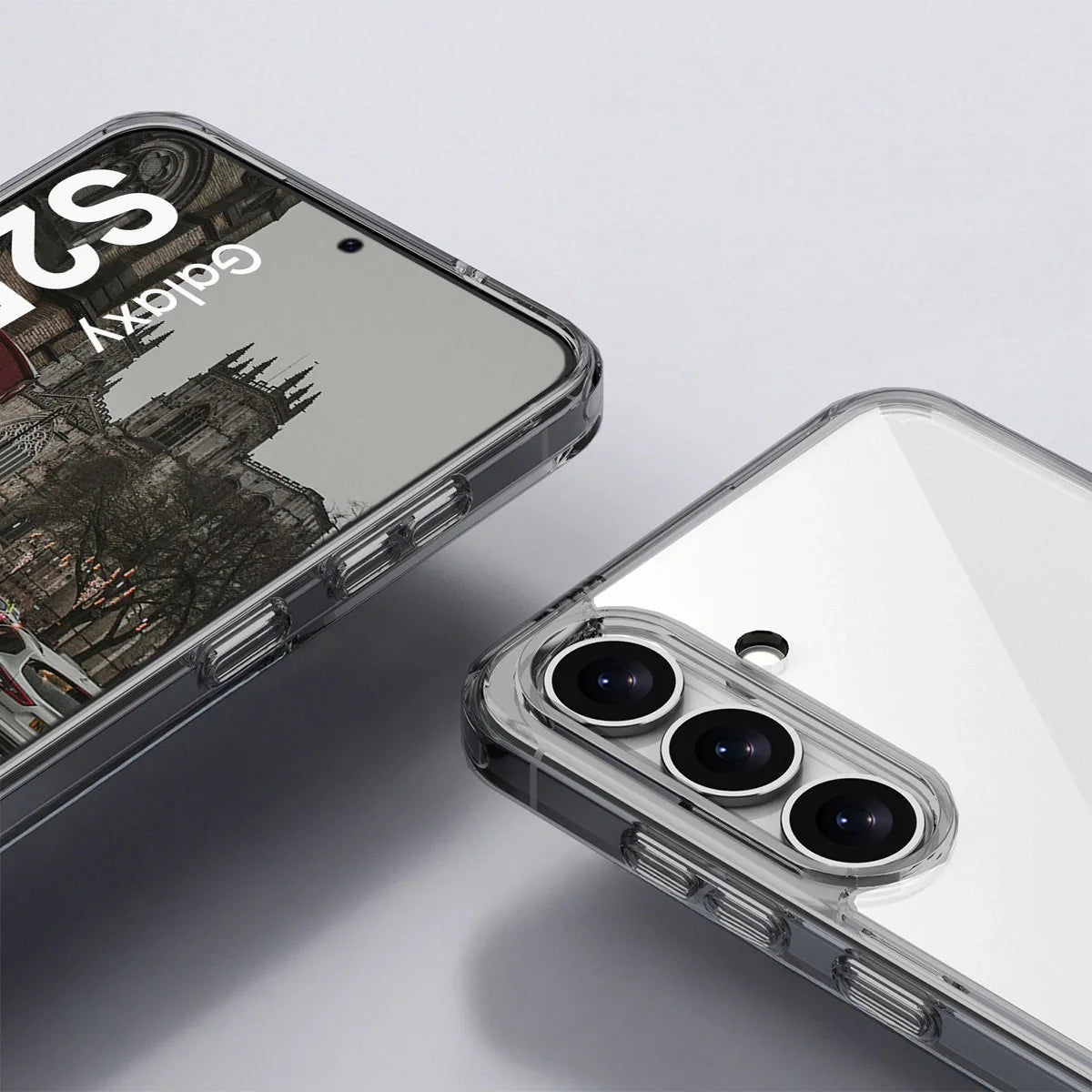 Handyhülle für Galaxy S25 Plus, Bizon Case Halo, Getönt-Schwarz