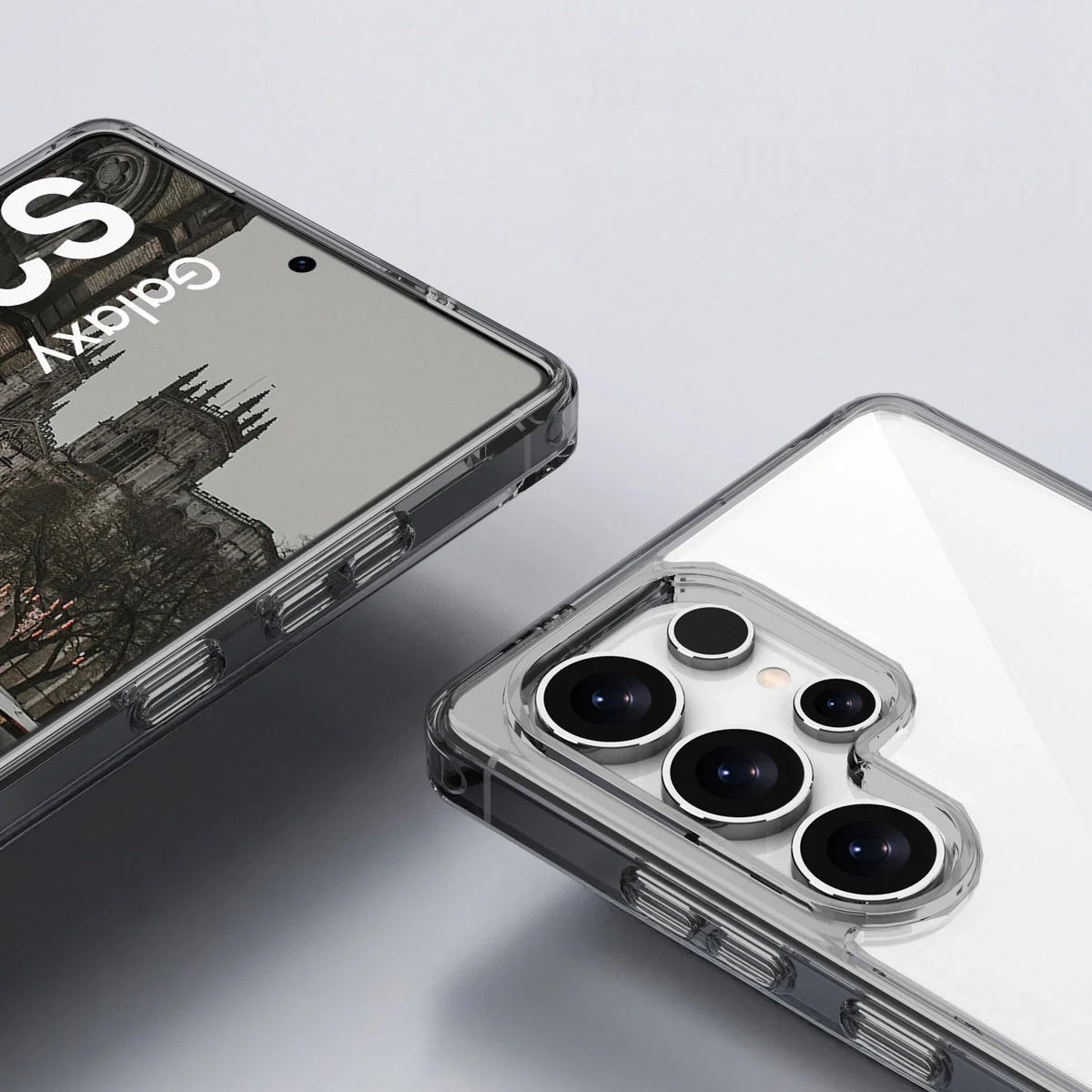 Handyhülle für Galaxy S25 Ultra, Bizon Case Halo, Getönt-Schwarz