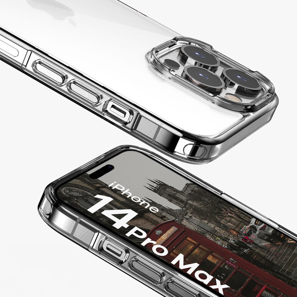 Handyhülle für iPhone 14 Pro Max, Bizon Case Halo, Transparent