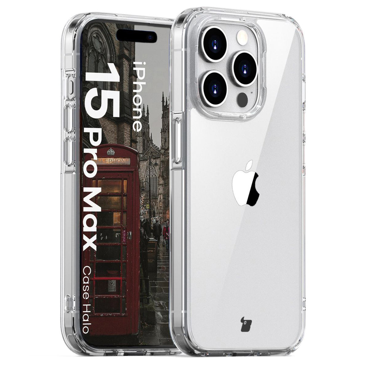 Handyhülle für iPhone 15 Pro Max, Bizon Case Halo, Transparent