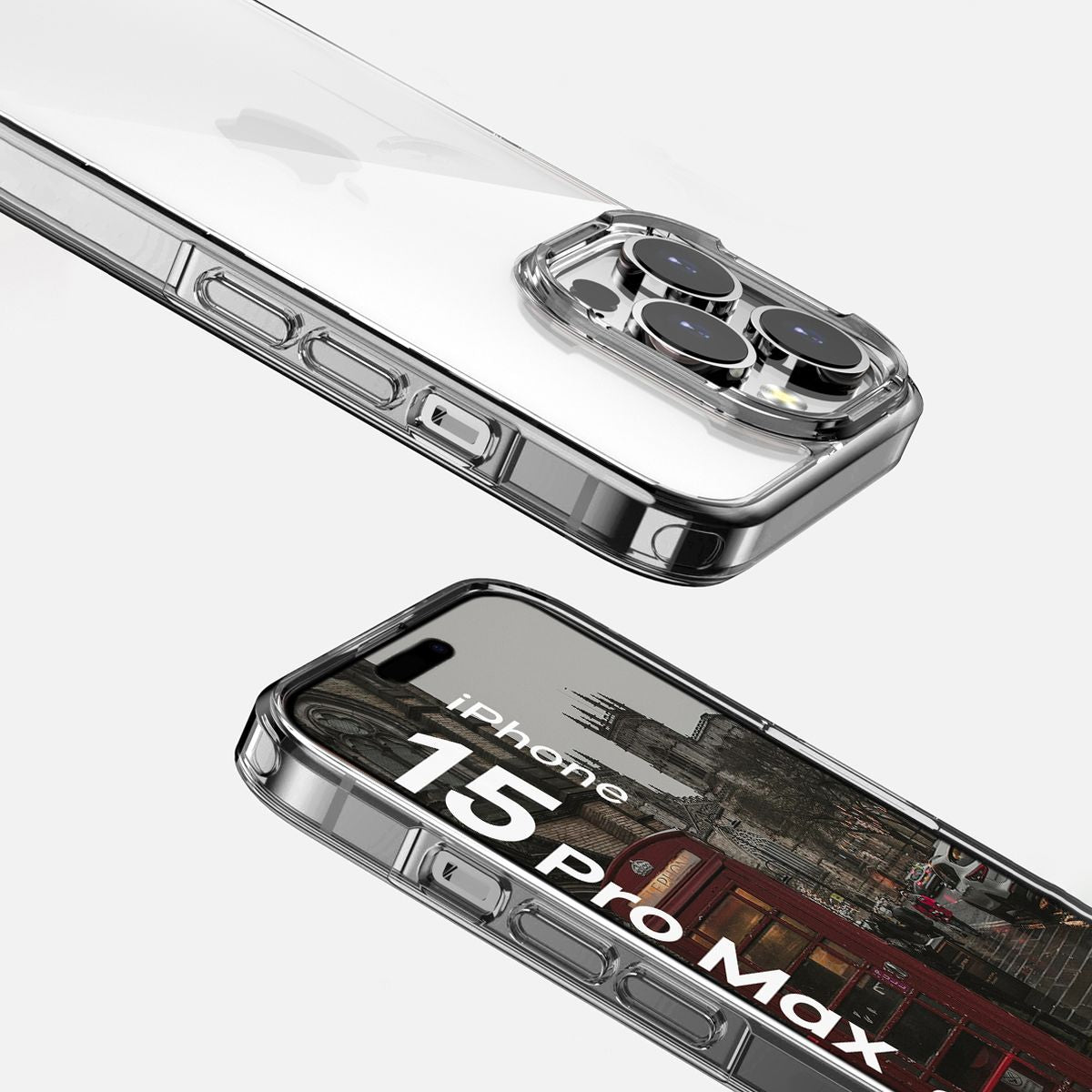 Handyhülle für iPhone 15 Pro Max, Bizon Case Halo, Transparent