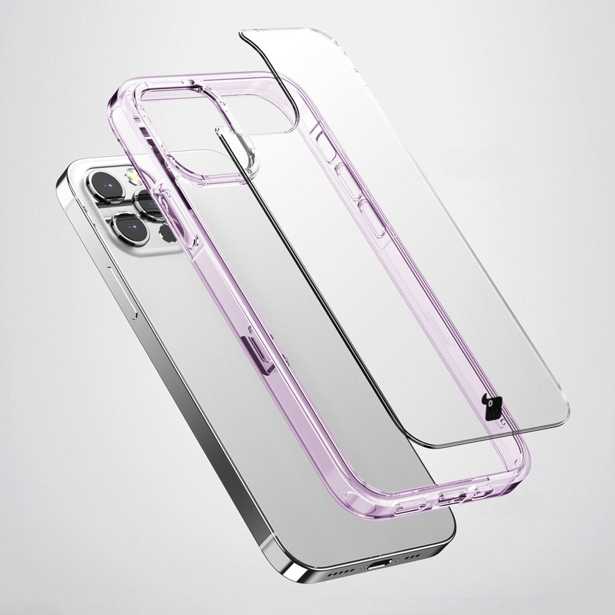Handyhülle für iPhone 15 Pro, Bizon Case Halo, Transparent-Violett
