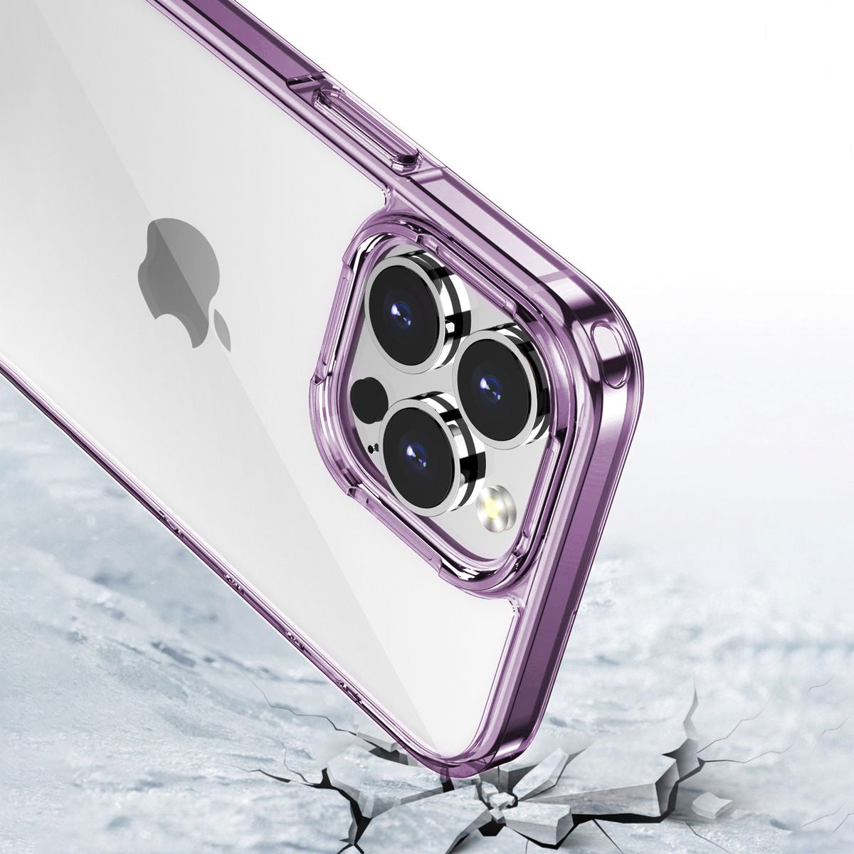 Handyhülle für iPhone 15 Pro, Bizon Case Halo, Transparent-Violett