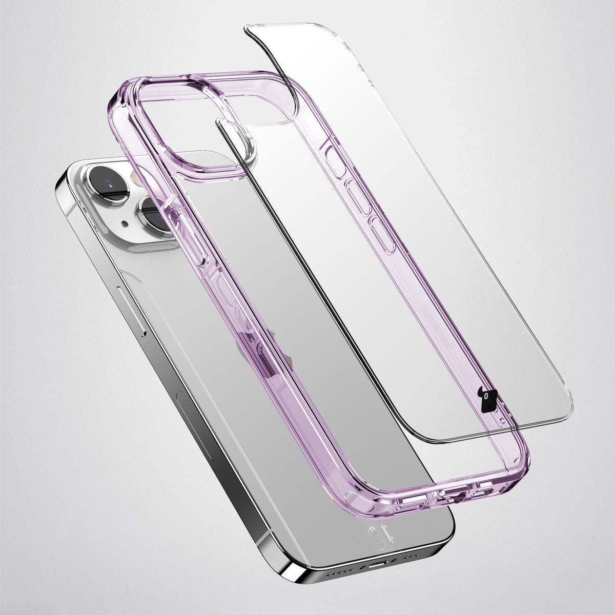 Handyhülle für iPhone 15, Bizon Case Halo, Transparent-Violett