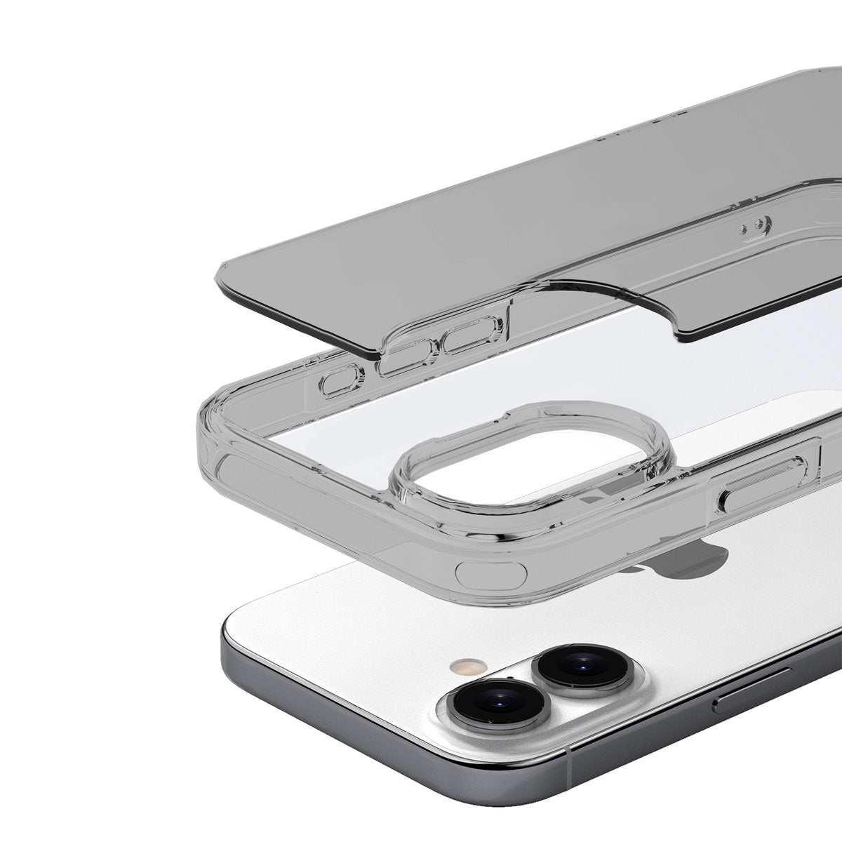 Handyhülle für iPhone 16, Bizon Case Halo, Getönt-Schwarz