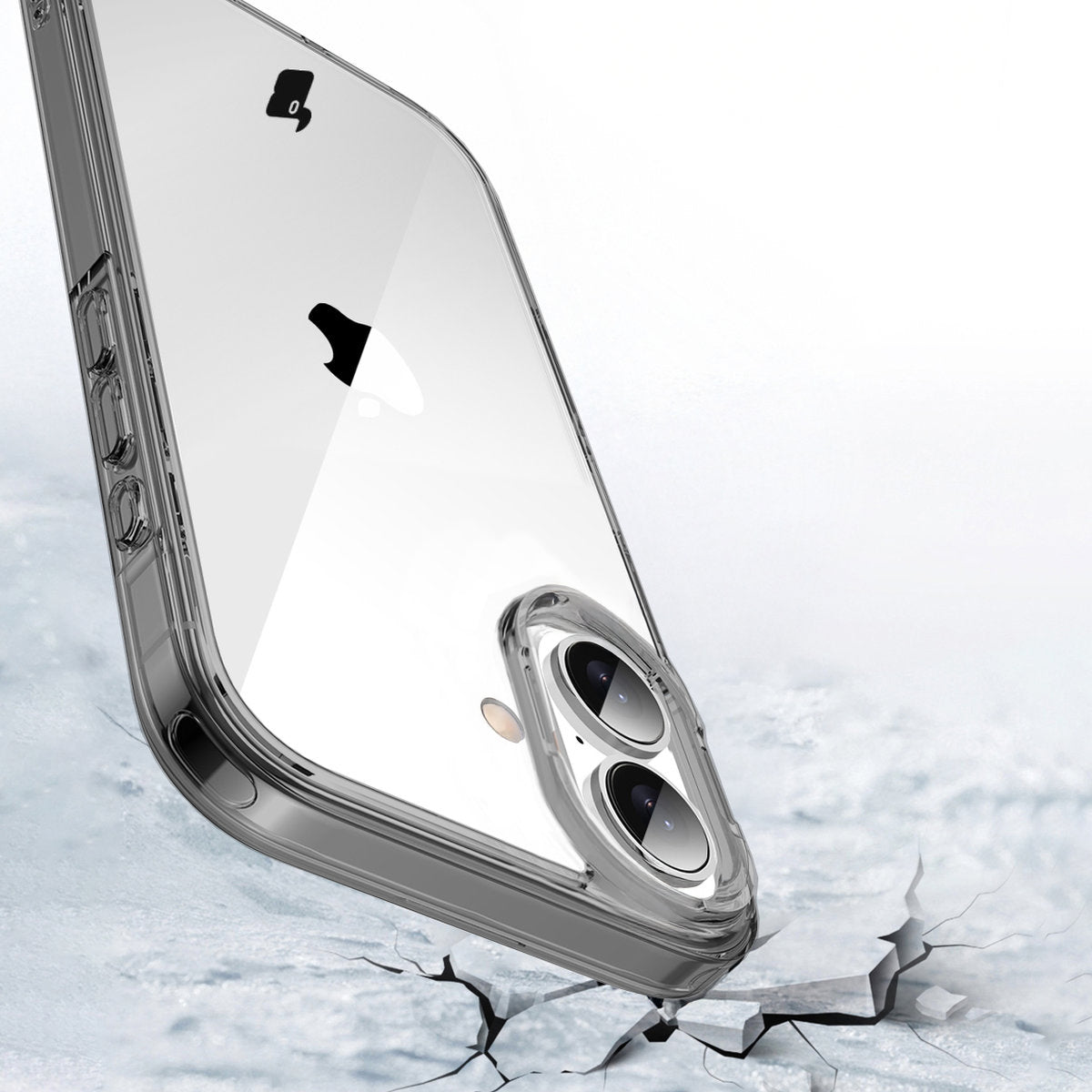 Handyhülle für iPhone 16, Bizon Case Halo, Getönt-Schwarz
