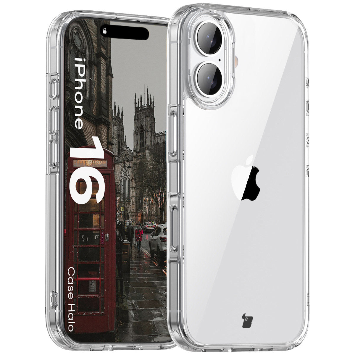 Handyhülle für iPhone 16, Bizon Case Halo, Transparent