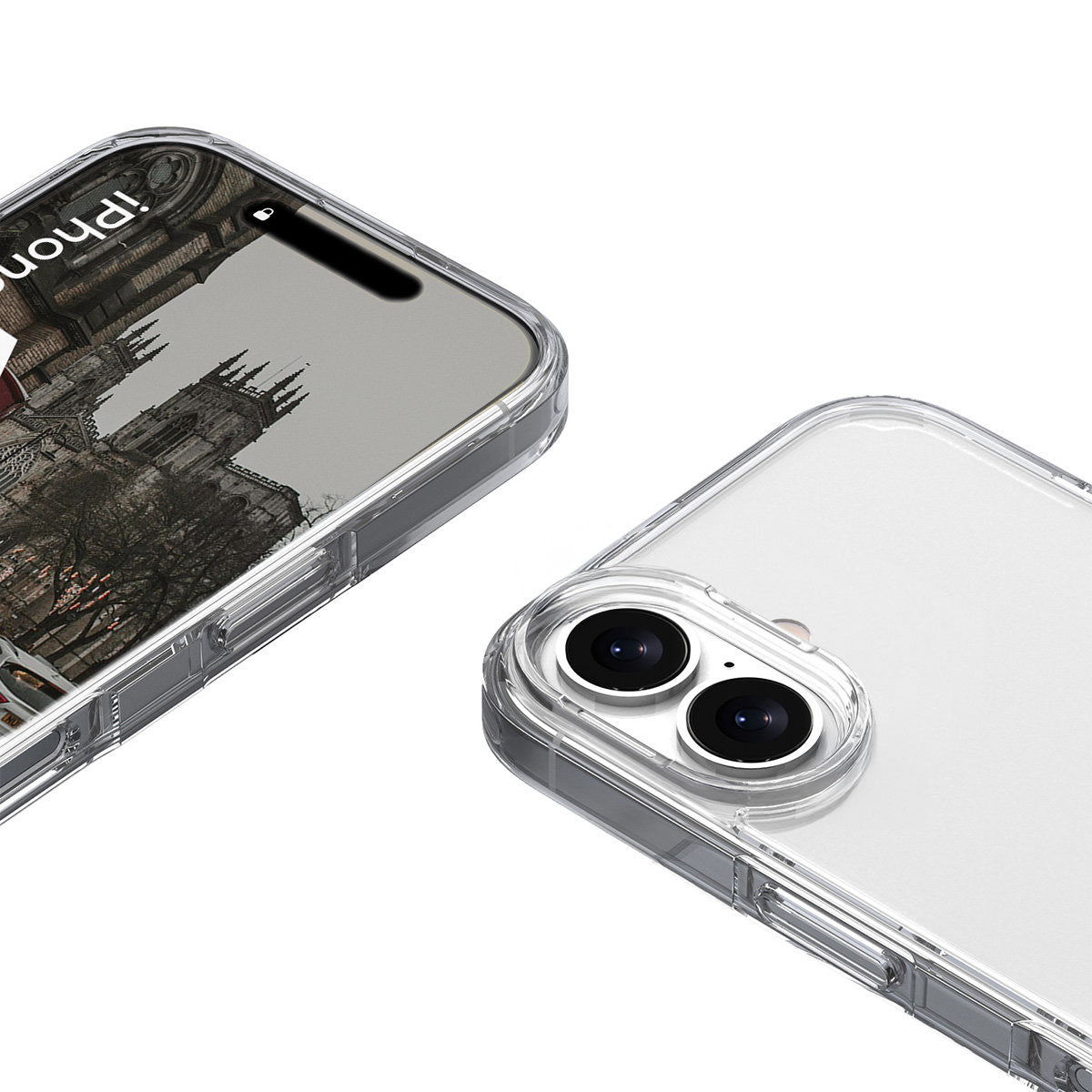 Handyhülle für iPhone 16, Bizon Case Halo, Transparent