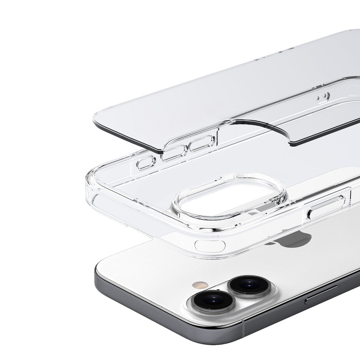 Handyhülle für iPhone 16 Plus, Bizon Case Halo, Transparent