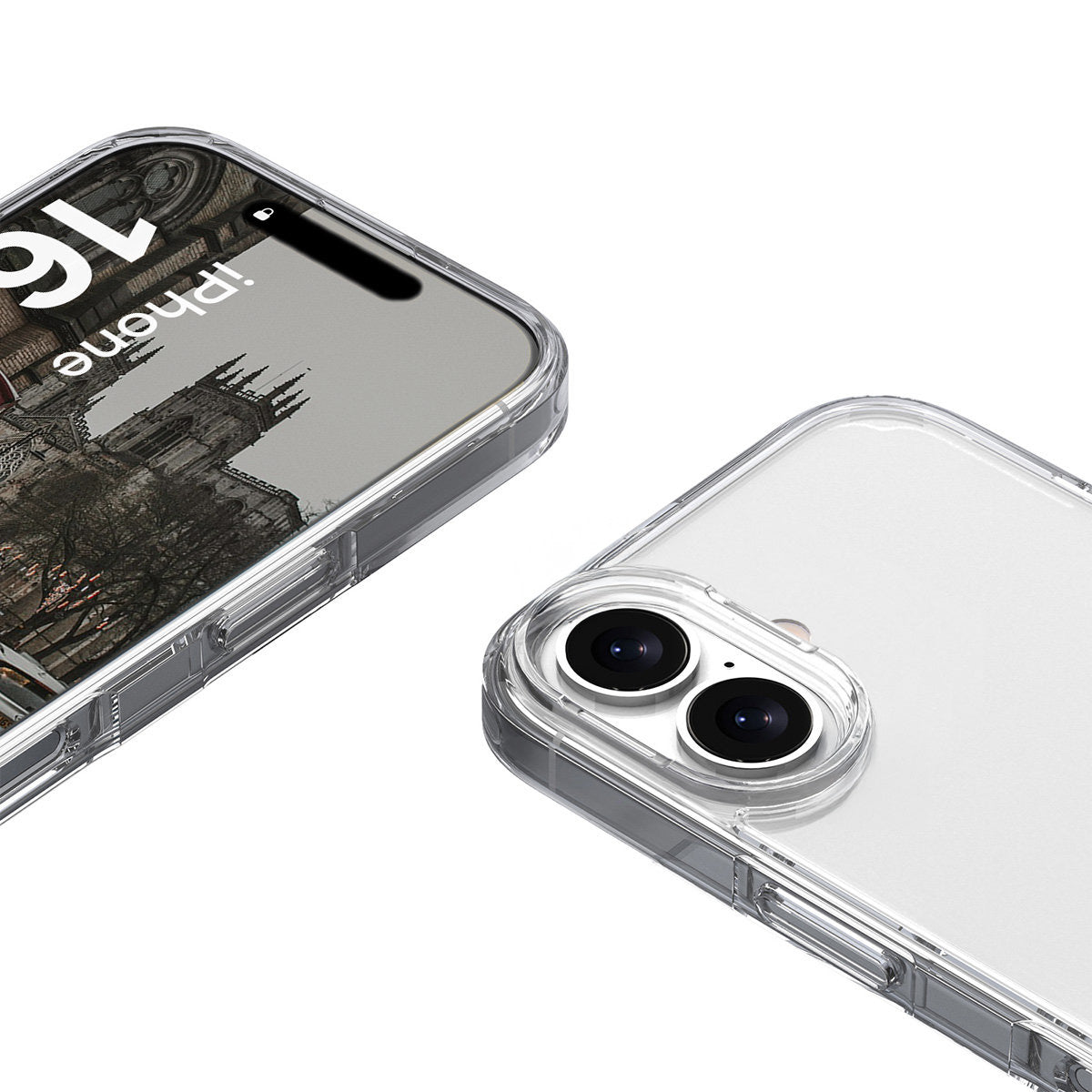 Handyhülle für iPhone 16 Plus, Bizon Case Halo, Transparent