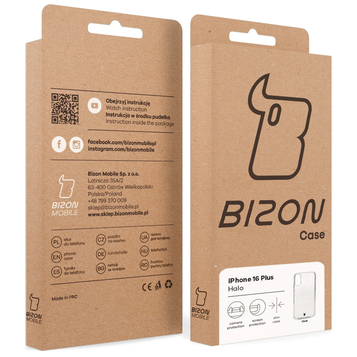 Handyhülle für iPhone 16 Plus, Bizon Case Halo, Transparent