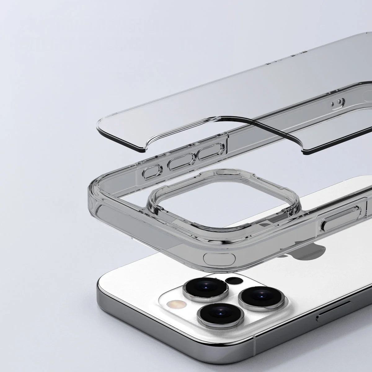 Handyhülle für iPhone 16 Pro, Bizon Case Halo, Getönt-Schwarz