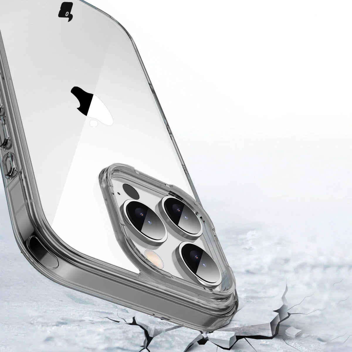 Handyhülle für iPhone 16 Pro, Bizon Case Halo, Getönt-Schwarz