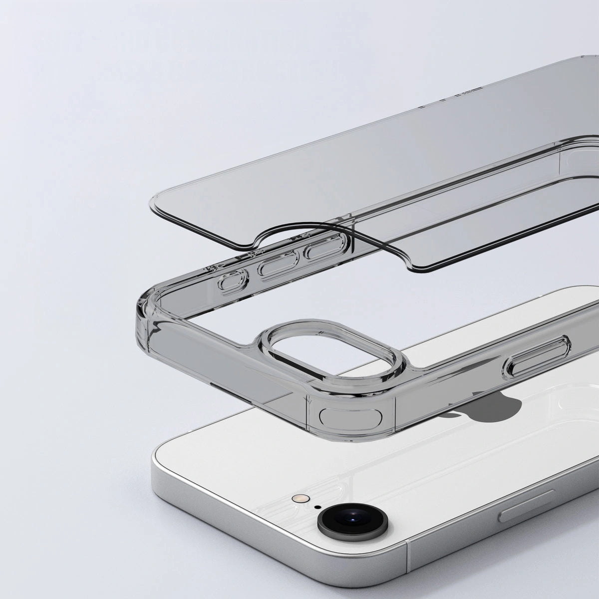 Handyhülle für iPhone 17e / 16e, Bizon Case Halo, Getönt-Schwarz