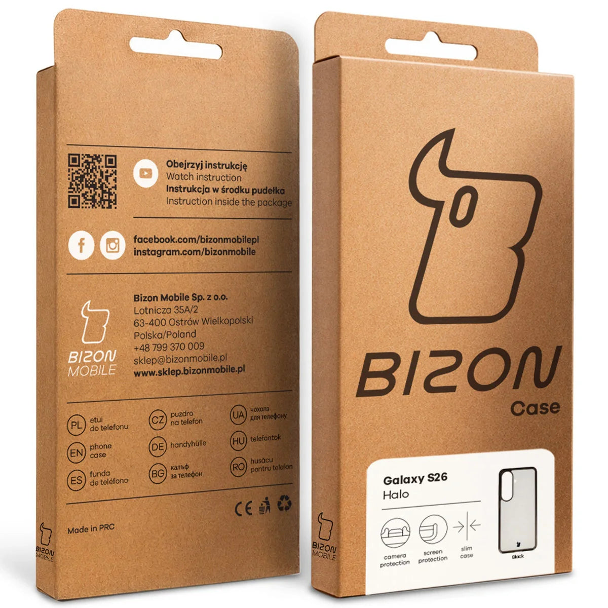 Handyhülle für Galaxy S26, Bizon Case Halo, Getönt-Schwarz
