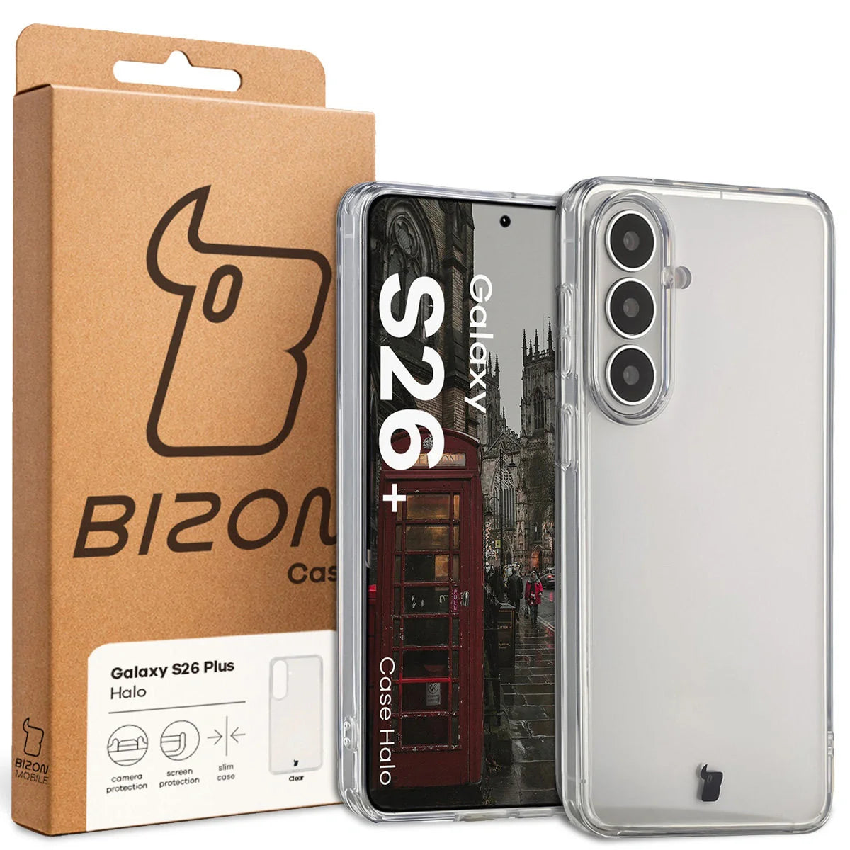 Handyhülle für Galaxy S26 Plus, Bizon Case Halo, Transparent