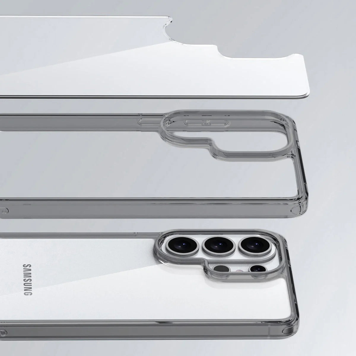 Handyhülle für Galaxy S26 Ultra, Bizon Case Halo, Getönt-Schwarz